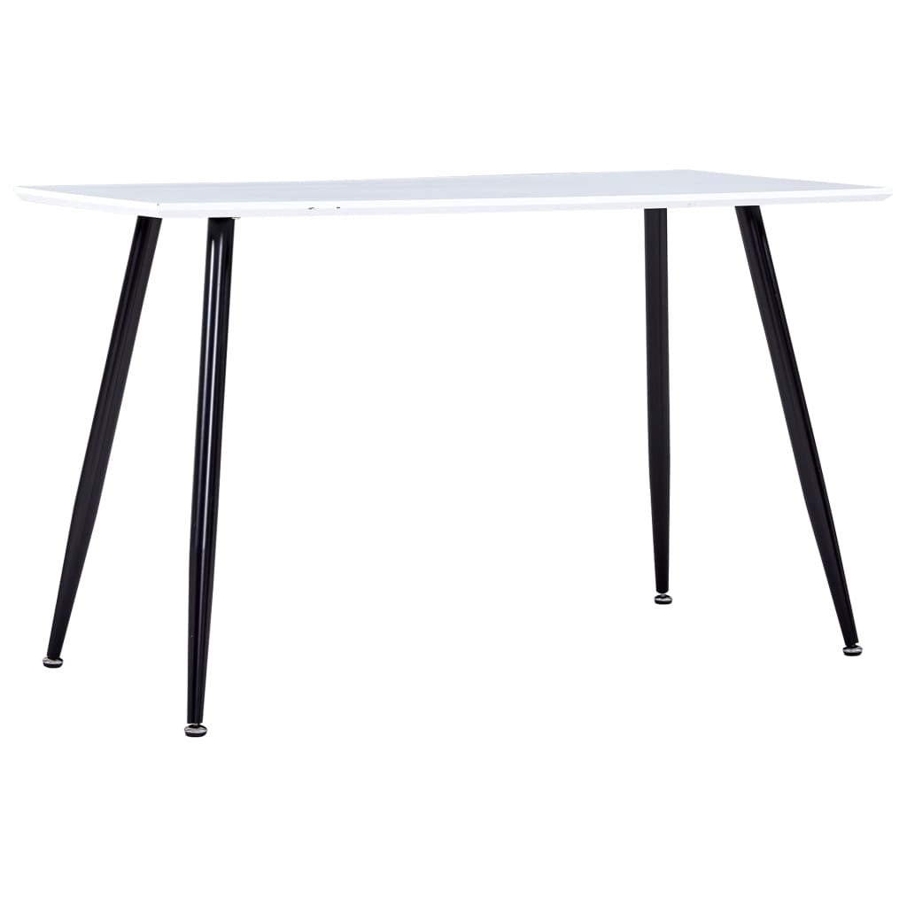 Matbord, vitt och svart, 120x60x74 cm, MDF