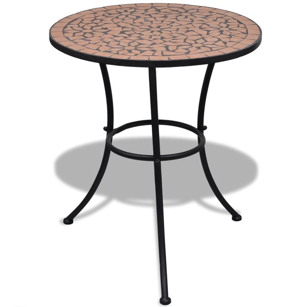 3-delat bistromöbelset mosaik terrakotta