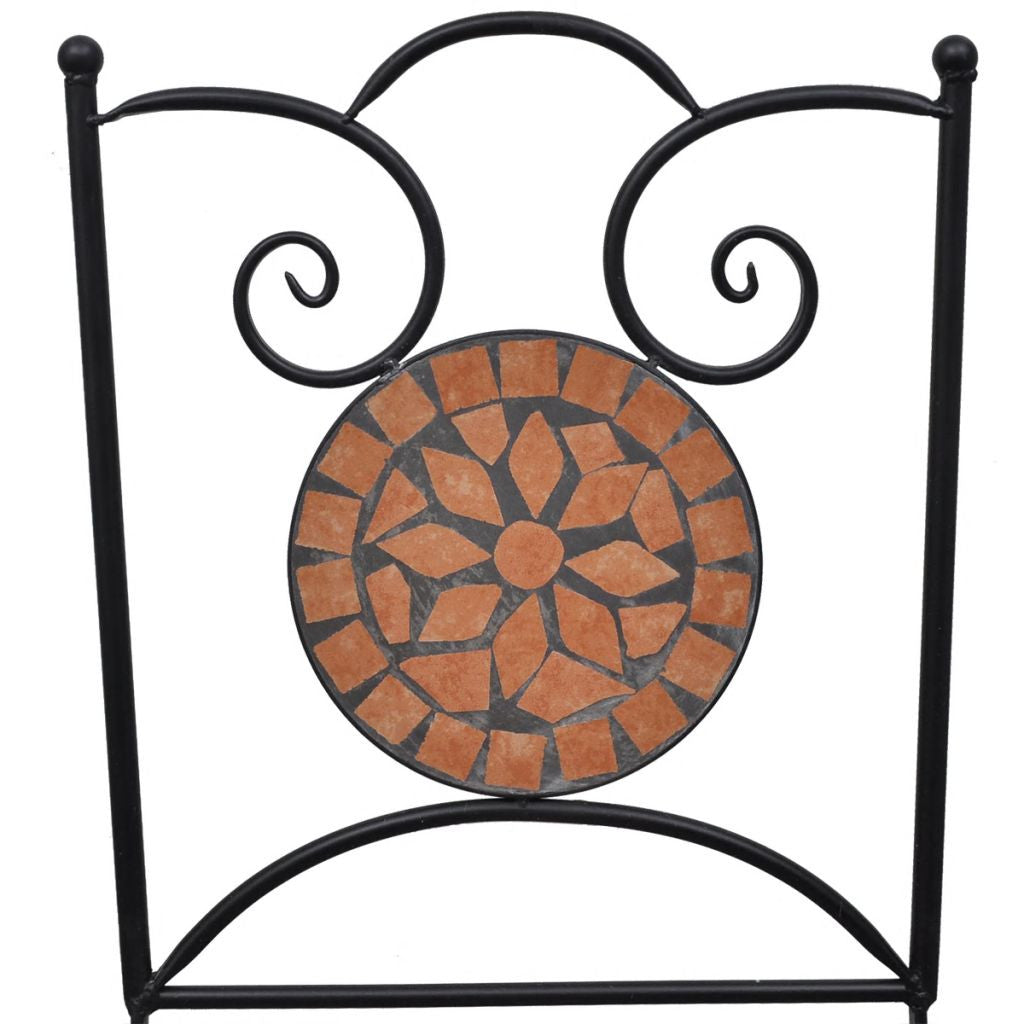 3-osainen Bistrokalustesarja mosaiikki terrakotta