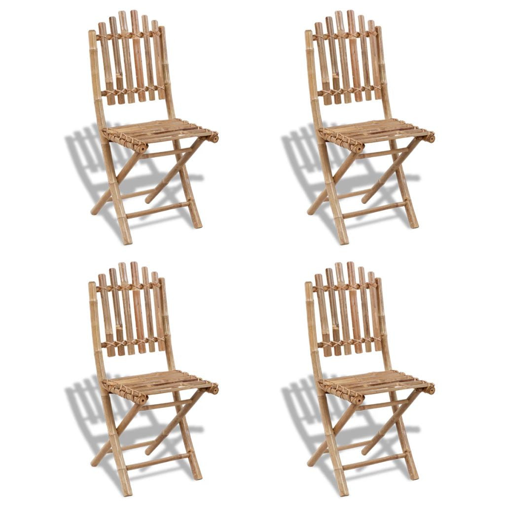 Kokoontaitettavat ulkotuolit 4 kpl bambu