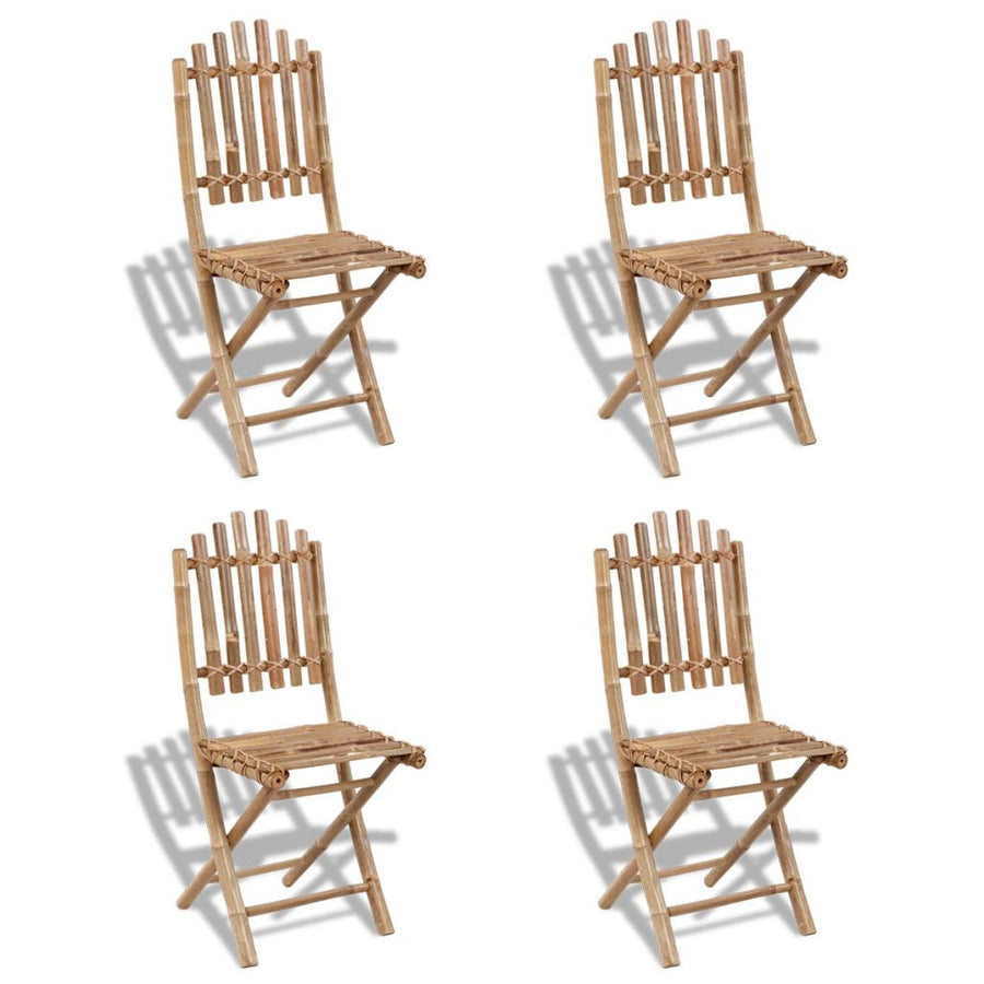 Hopfällbara utomhusstolar, 4 st, bambu