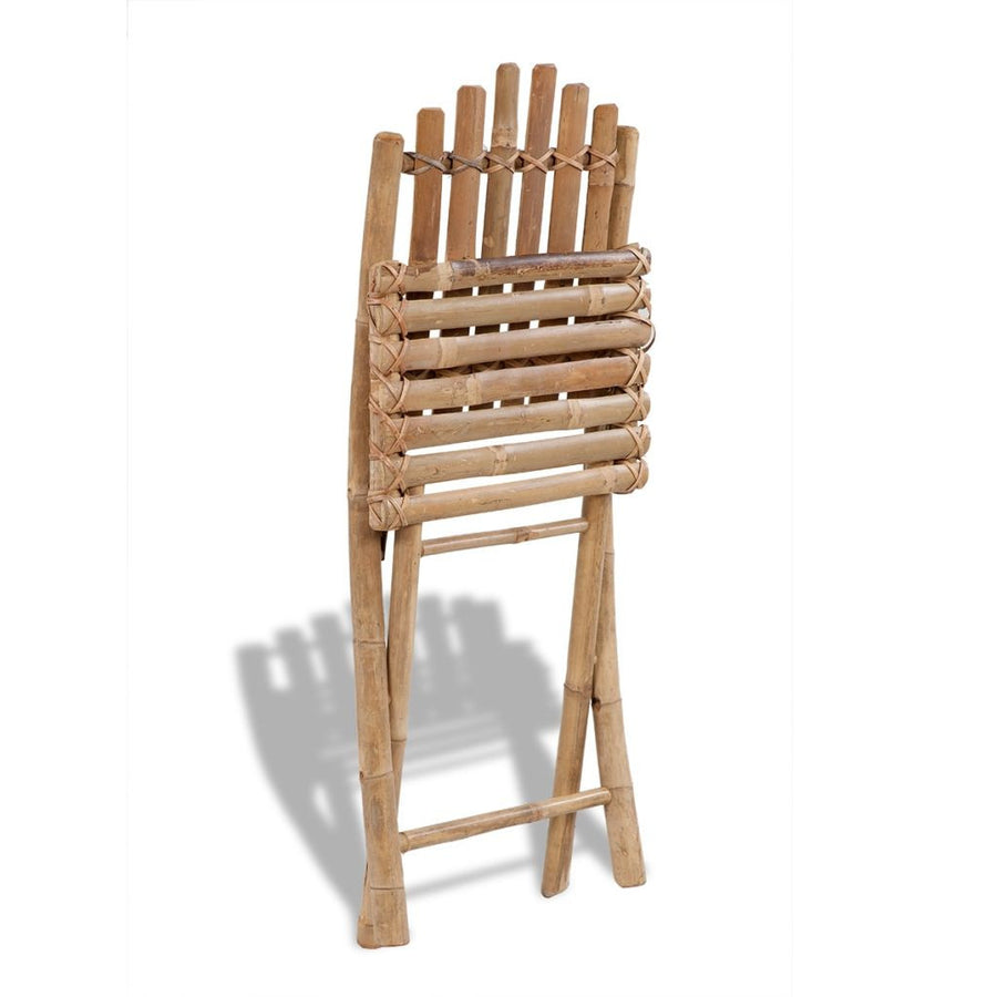 Hopfällbara utomhusstolar, 4 st, bambu