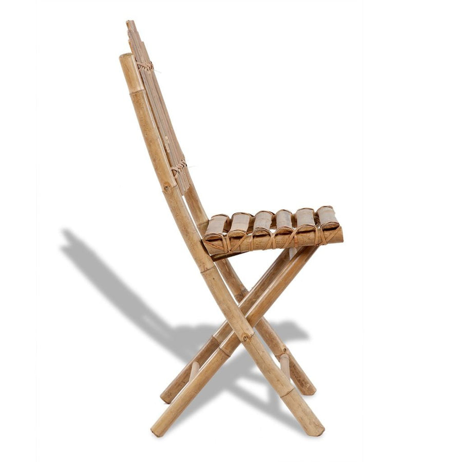 Hopfällbara utomhusstolar, 4 st, bambu