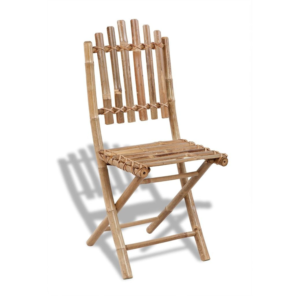 Hopfällbara utomhusstolar, 4 st, bambu
