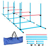 Koiran agility-esteet 4 kpl, korkeus säädettävä, kantolaukku, 99 x 65 x 94 cm, vaaleansininen