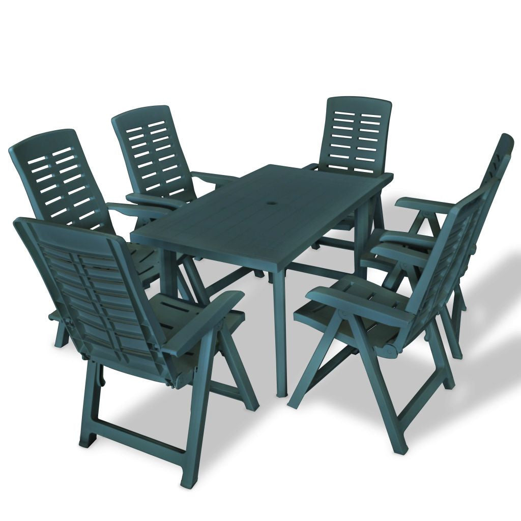 7-delat utematsalset, plast, grönt