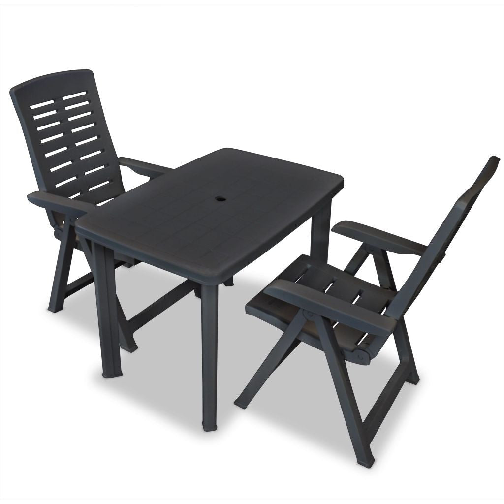 3-delat bistroset, plast antracit