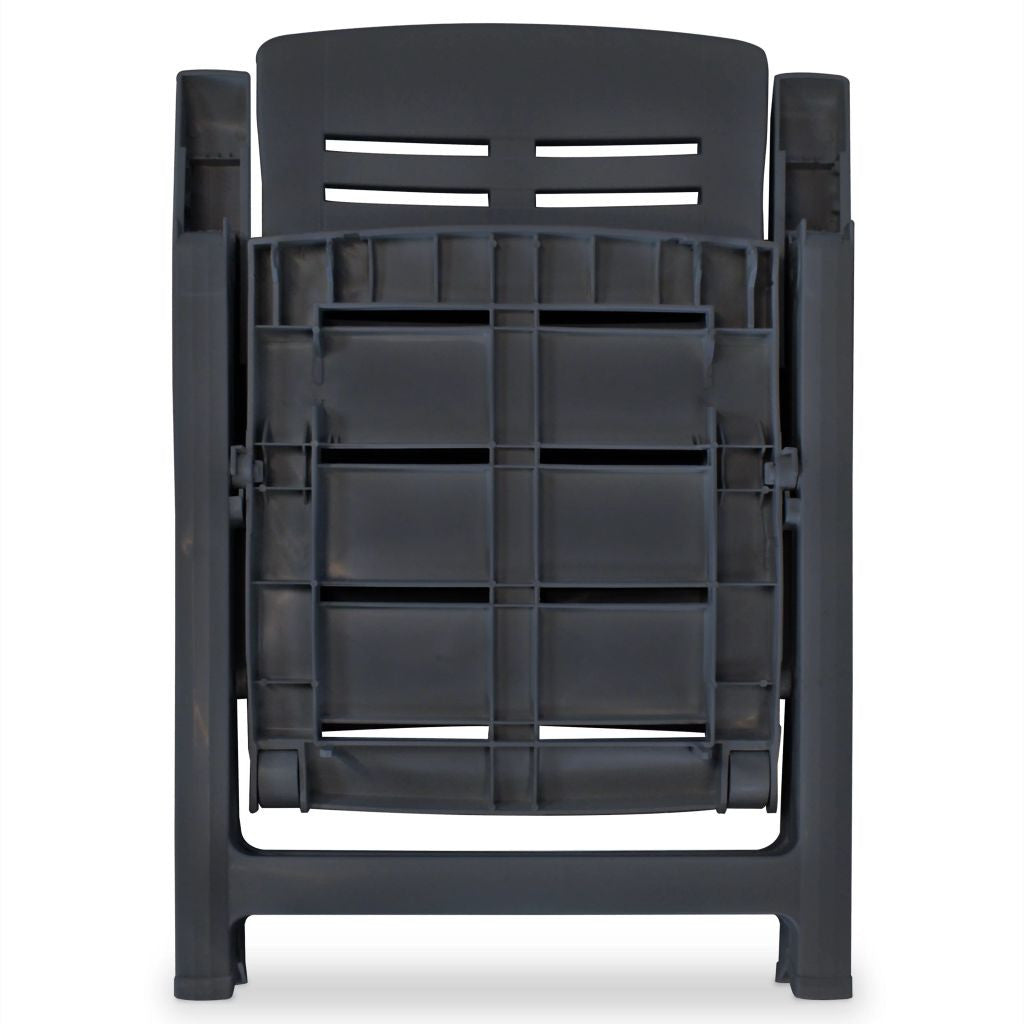 Kallistettavat puutarhatuolit 6 kpl muovi antrasiitti