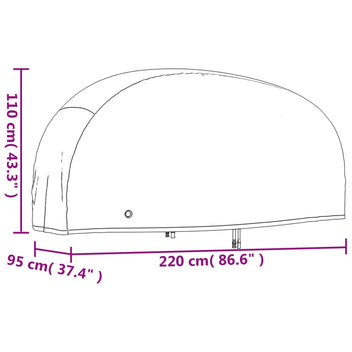 Moottoripyörän suojat 2 kpl 220x95x110 cm 210D Oxford kangas