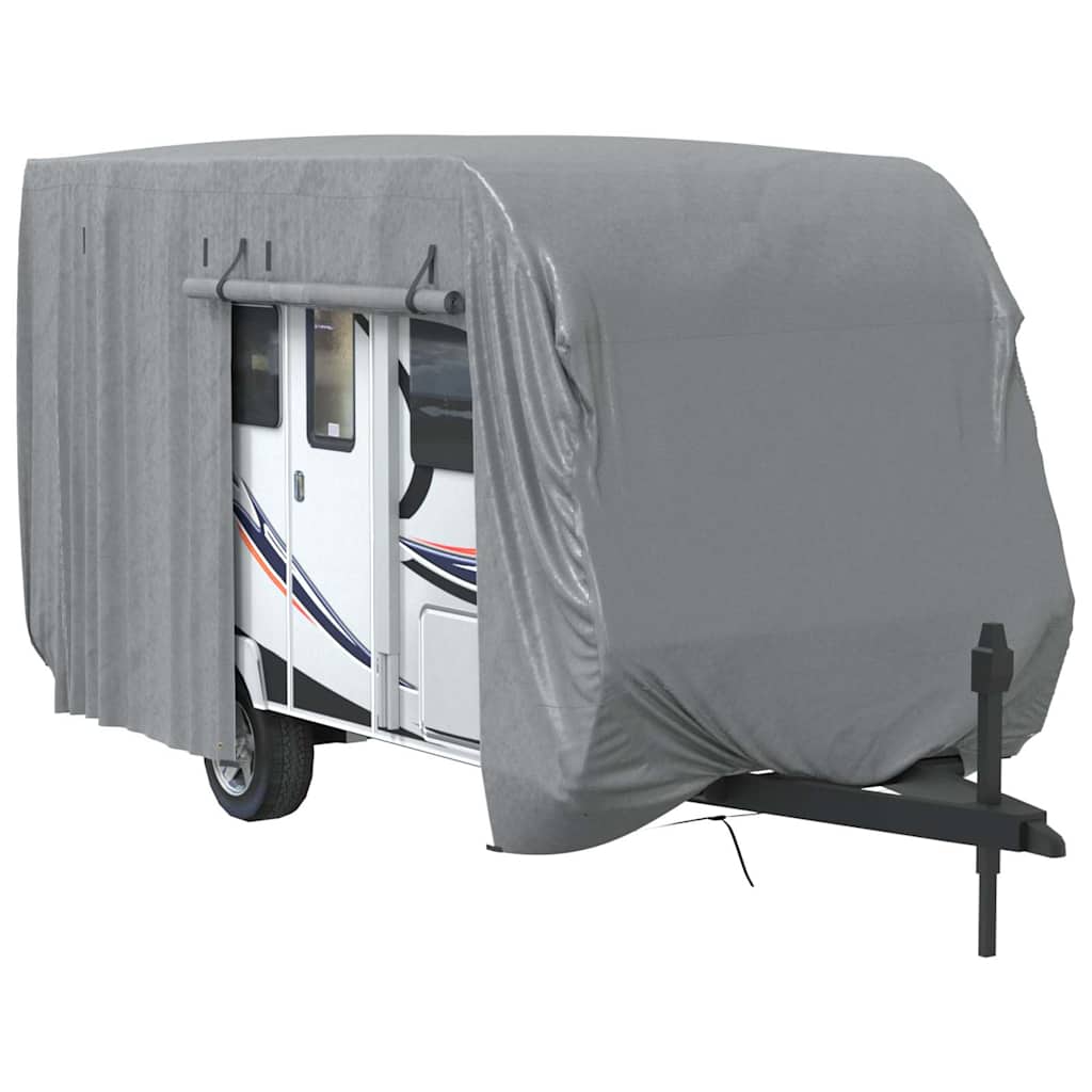 asuntovaunun päällinen harmaa 460x250x220 cm kuitukangas
