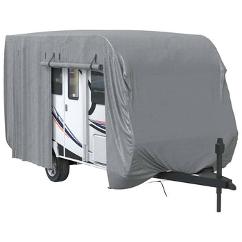 asuntovaunun päällinen harmaa 460x250x220 cm kuitukangas
