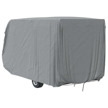 asuntovaunun päällinen harmaa 460x250x220 cm kuitukangas