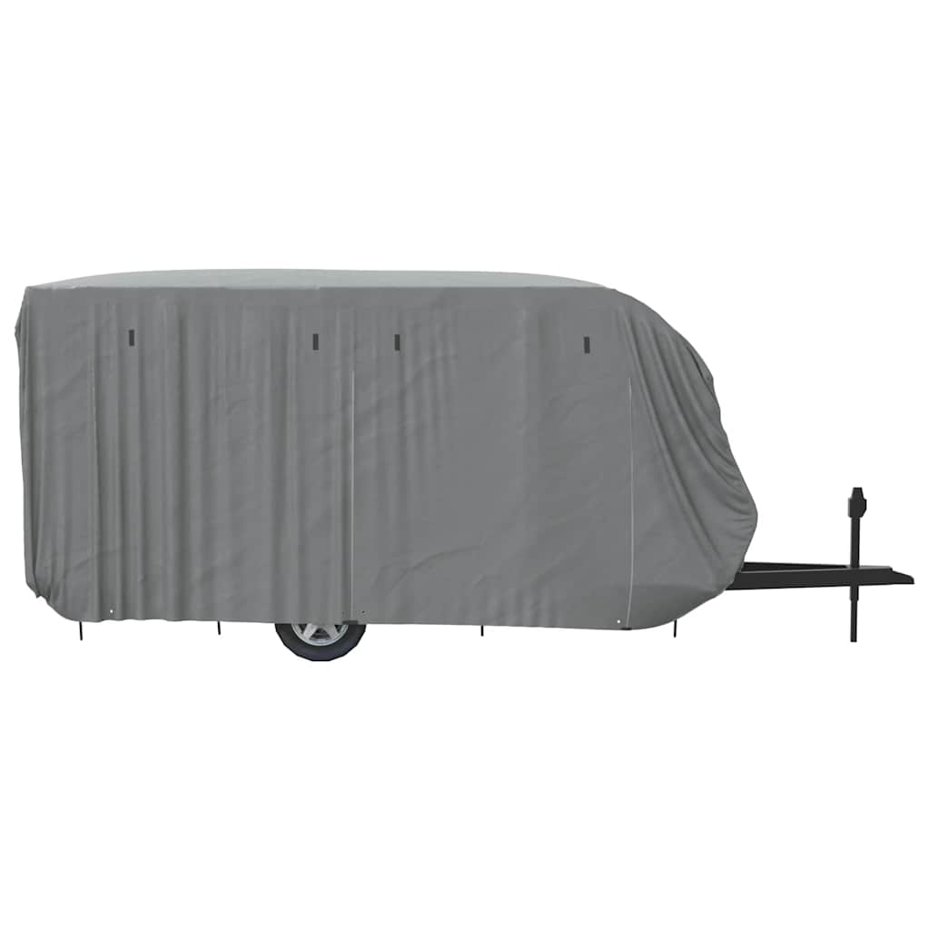 asuntovaunun päällinen harmaa 550x250x220 cm kuitukangas