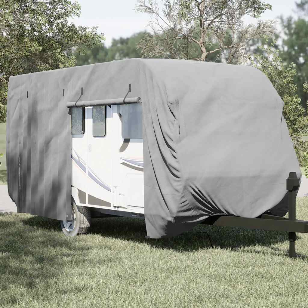 asuntovaunun päällinen harmaa 550x250x220 cm kuitukangas