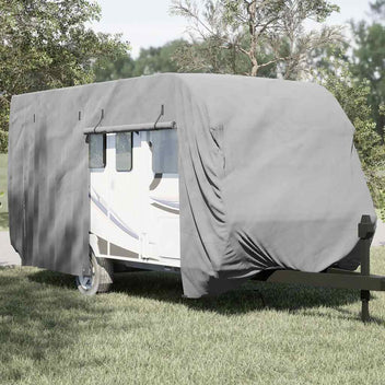 asuntovaunun päällinen harmaa 550x250x220 cm kuitukangas