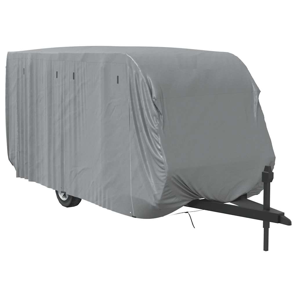 asuntovaunun päällinen harmaa 610x250x220 cm kuitukangas