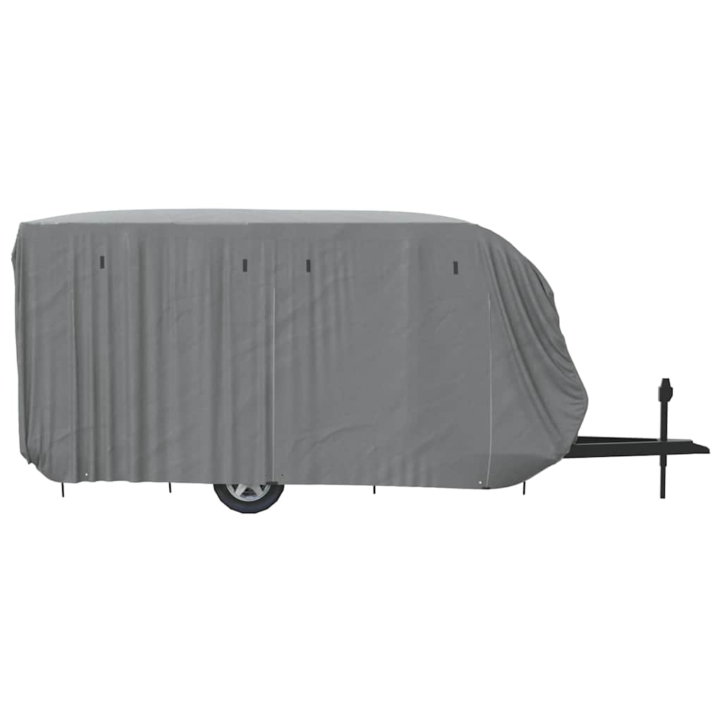 asuntovaunun päällinen harmaa 610x250x220 cm kuitukangas
