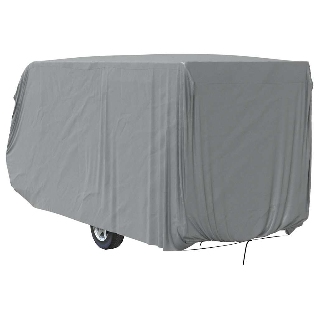 asuntovaunun päällinen harmaa 610x250x220 cm kuitukangas