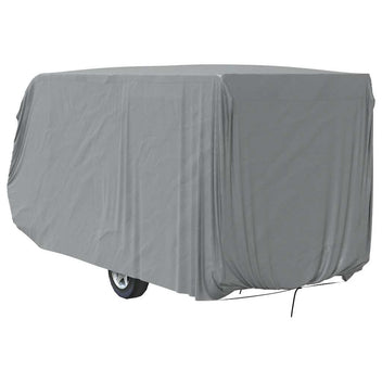 asuntovaunun päällinen harmaa 610x250x220 cm kuitukangas