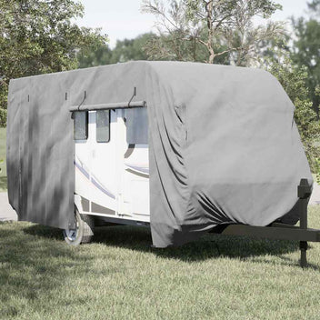 asuntovaunun päällinen harmaa 670x250x220 cm kuitukangas