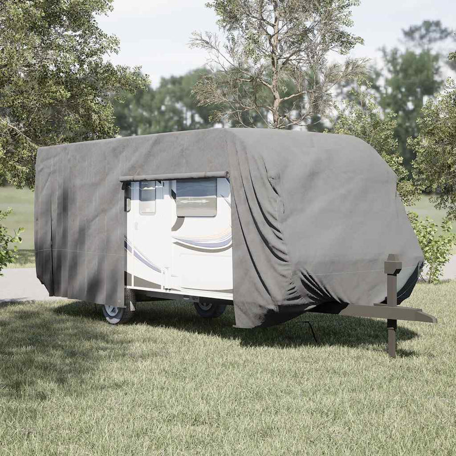 asuntovaunun päällinen harmaa 732x250x220 cm kuitukangas