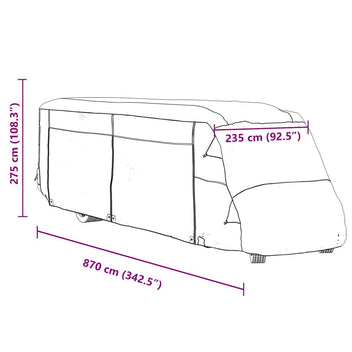 asuntoauton päälliset harmaa 870x235x275 cm kuitukangas