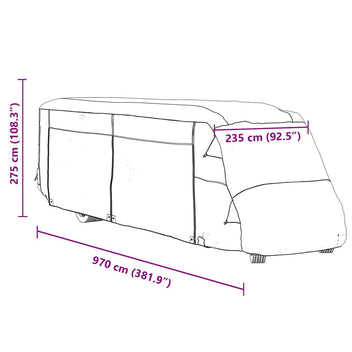 asuntoauton päälliset harmaa 970x235x275 cm kuitukangas