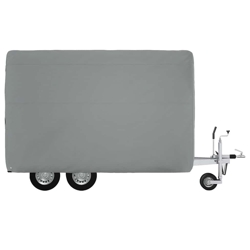 hevosperävaunun päällinen harmaa 334x148x230 cm kuitukangas