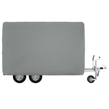 hevosperävaunun päällinen harmaa 334x148x230 cm kuitukangas