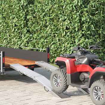 Kokoontaittuva ramppi 200kg 2 kpl Hopea 166 x 23 x 4,5 cm