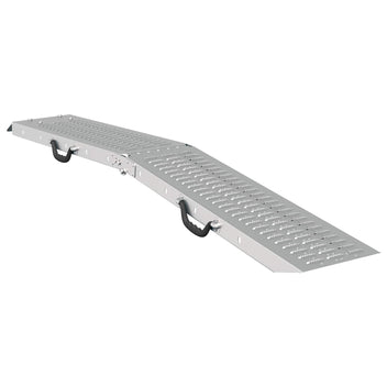 Kokoontaittuva ramppi 200kg 2 kpl Hopea 166 x 23 x 4,5 cm
