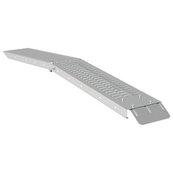 Kokoontaittuva ramppi 200kg 2 kpl Hopea 166 x 23 x 4,5 cm