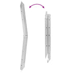 Kokoontaittuva ramppi 200kg 2 kpl Hopea 166 x 23 x 4,5 cm