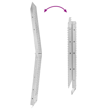 Kokoontaittuva ramppi 200kg 2 kpl Hopea 166 x 23 x 4,5 cm