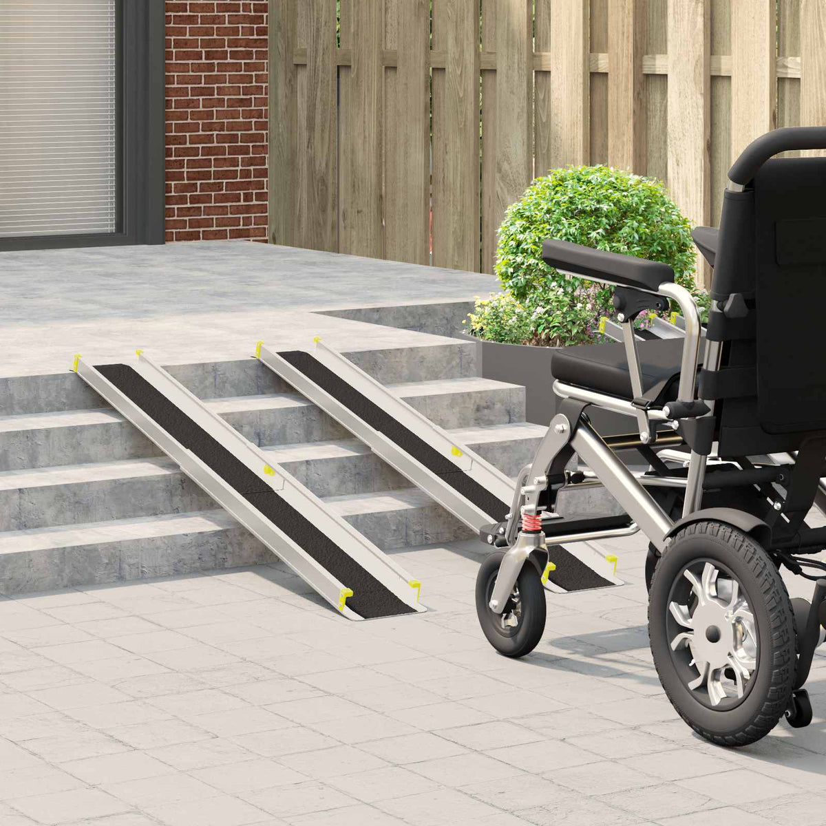 Rollaattorin ramppi 270 kg 2 kpl Musta 270 kg per istuin