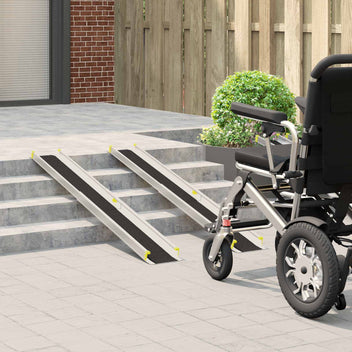 Rollaattorin ramppi 270 kg 2 kpl Musta 270 kg per istuin