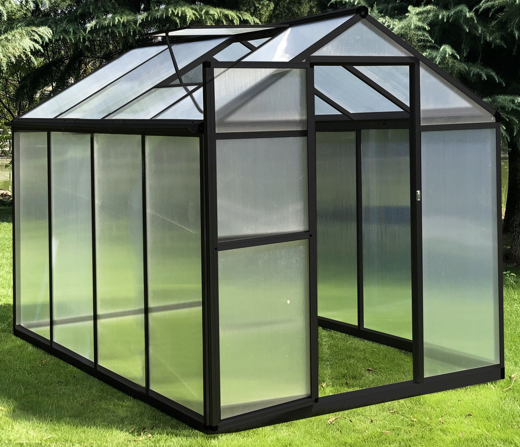 POHJOLA GARDEN Kasvihuone 4,6m²: Tukeva Runko, Paksut Paneelit, Sokkeli & Rännit - Helppo Koota Musta