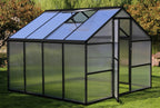 POHJOLA GARDEN Kasvihuone 5,75m2 + Sokkeli & Rännit 2024, Extra kestävä 600g/m2 kennolevyt, musta