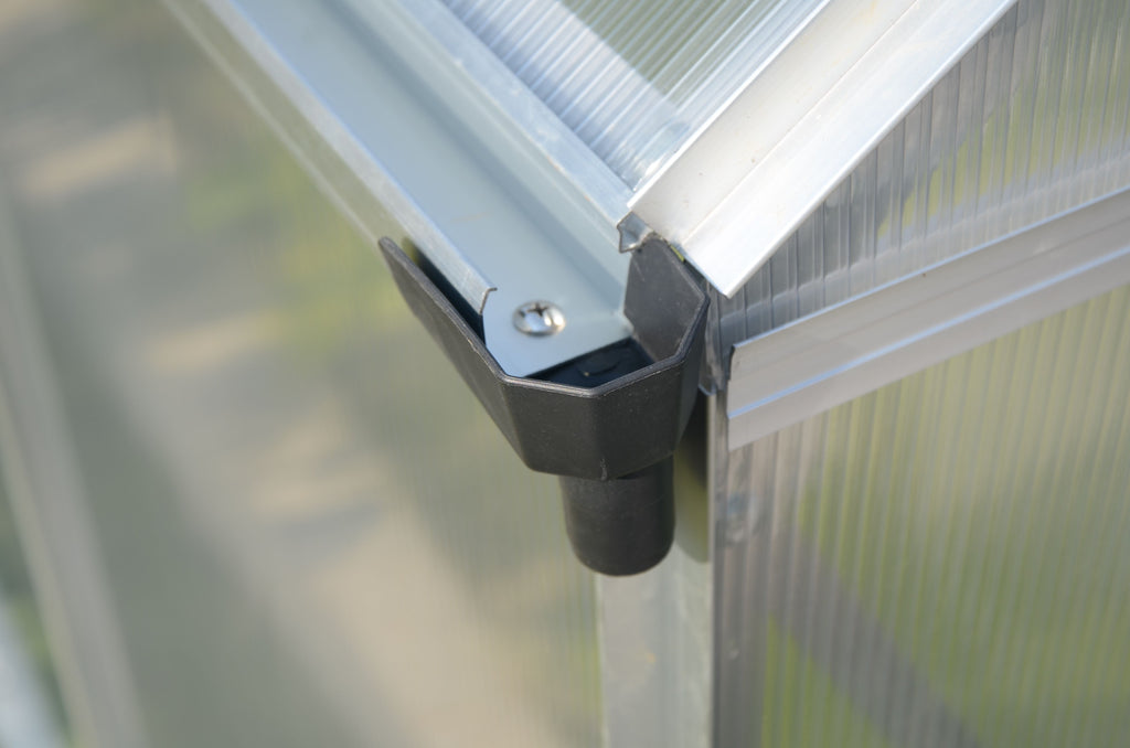 POHJOLA GARDEN Kasvihuone 5,75m2 + Sokkeli & Rännit 2024, Extra kestävä 600g/m2 kennolevyt, musta