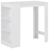 Barbord med hylla, vitt, 110x50x103 cm