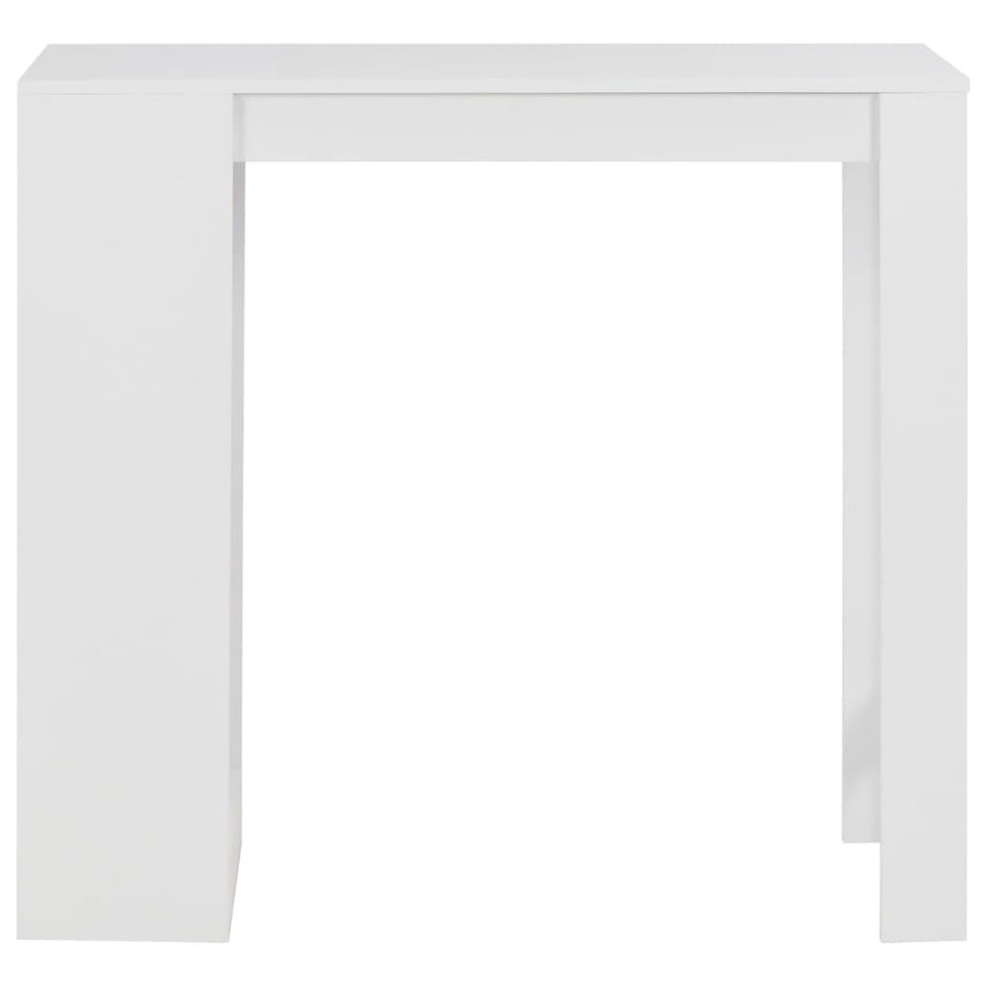 Barbord med hylla, vitt, 110x50x103 cm