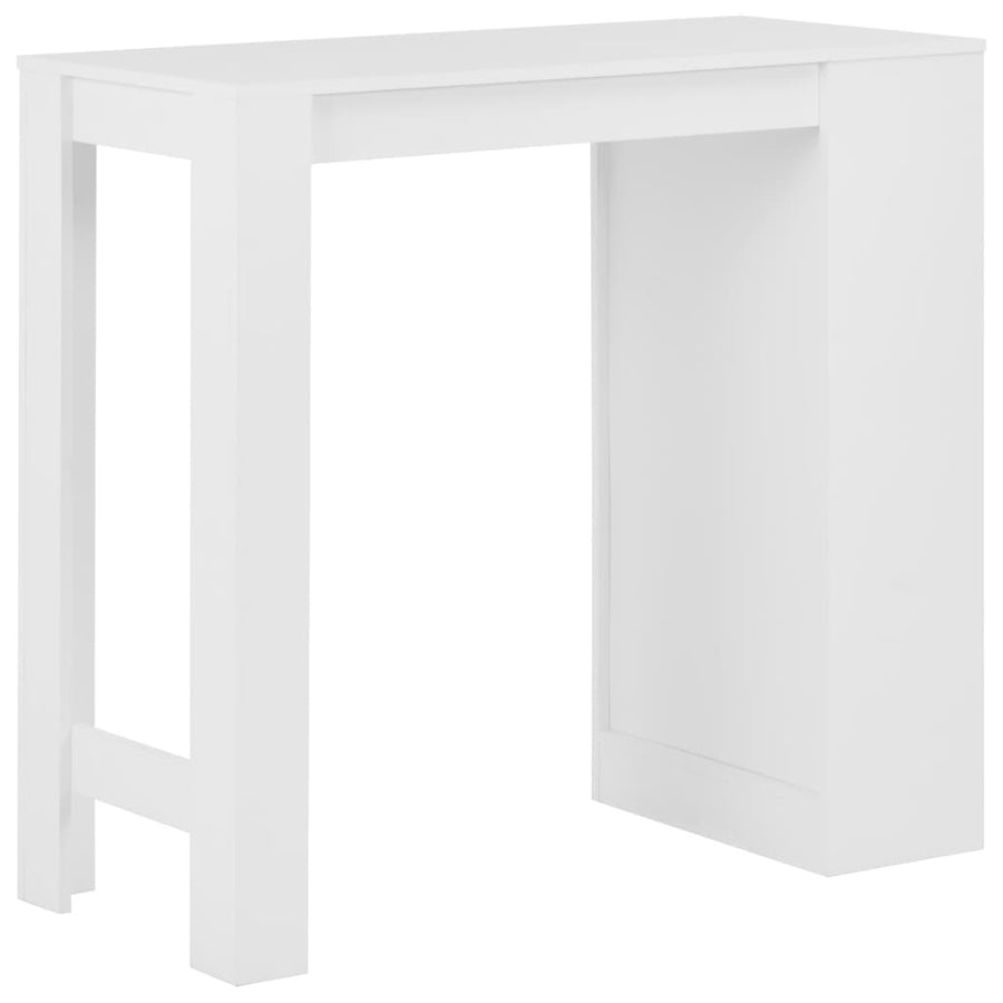 Barbord med hylla, vitt, 110x50x103 cm