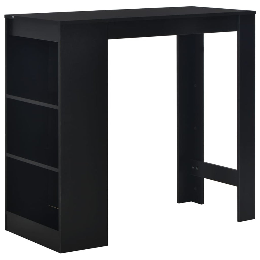 Barbord med hylla, svart, 110x50x103 cm