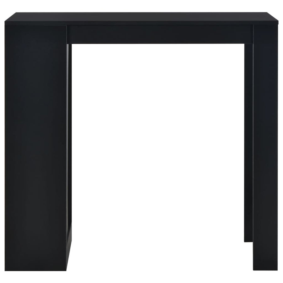Barbord med hylla, svart, 110x50x103 cm