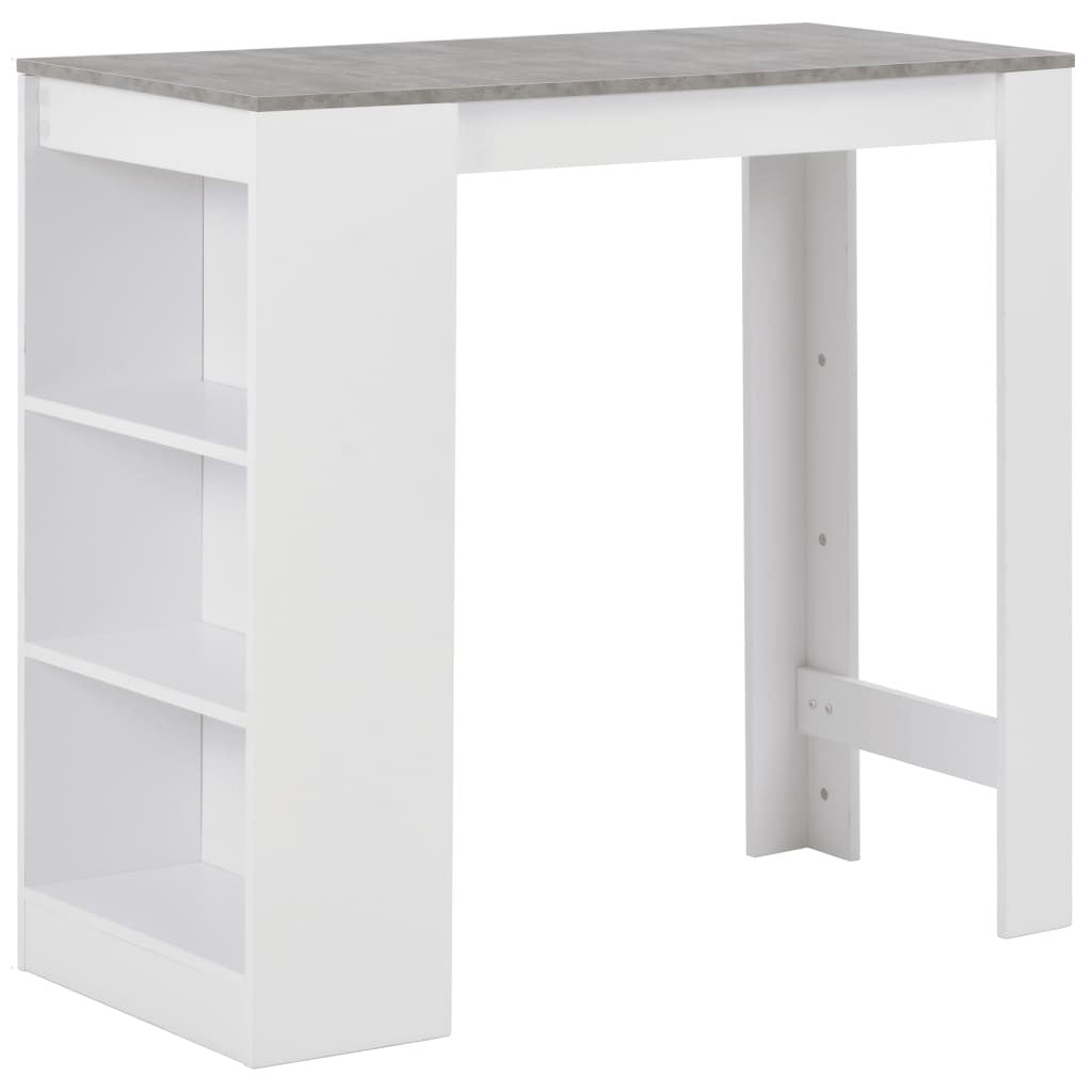 Barbord med hylla, vitt, 110x50x103 cm