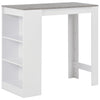 Barbord med hylla, vitt, 110x50x103 cm