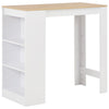 Barbord med hylla, vitt, 110x50x103 cm
