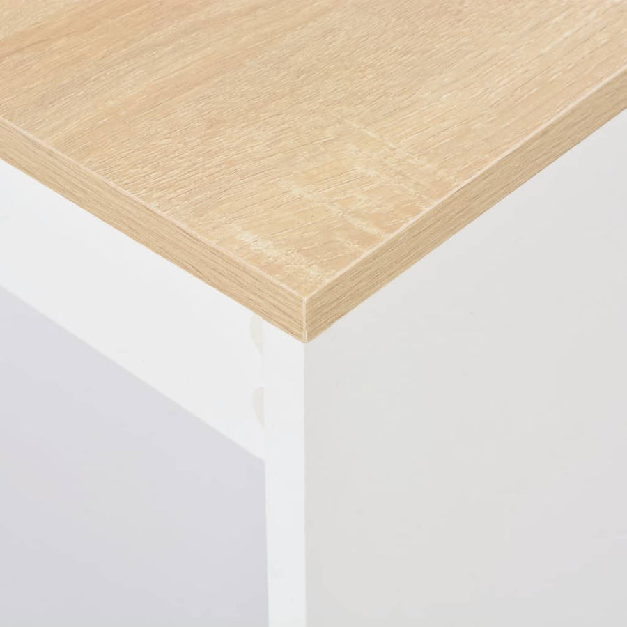 Barbord med hylla, vitt, 110x50x103 cm