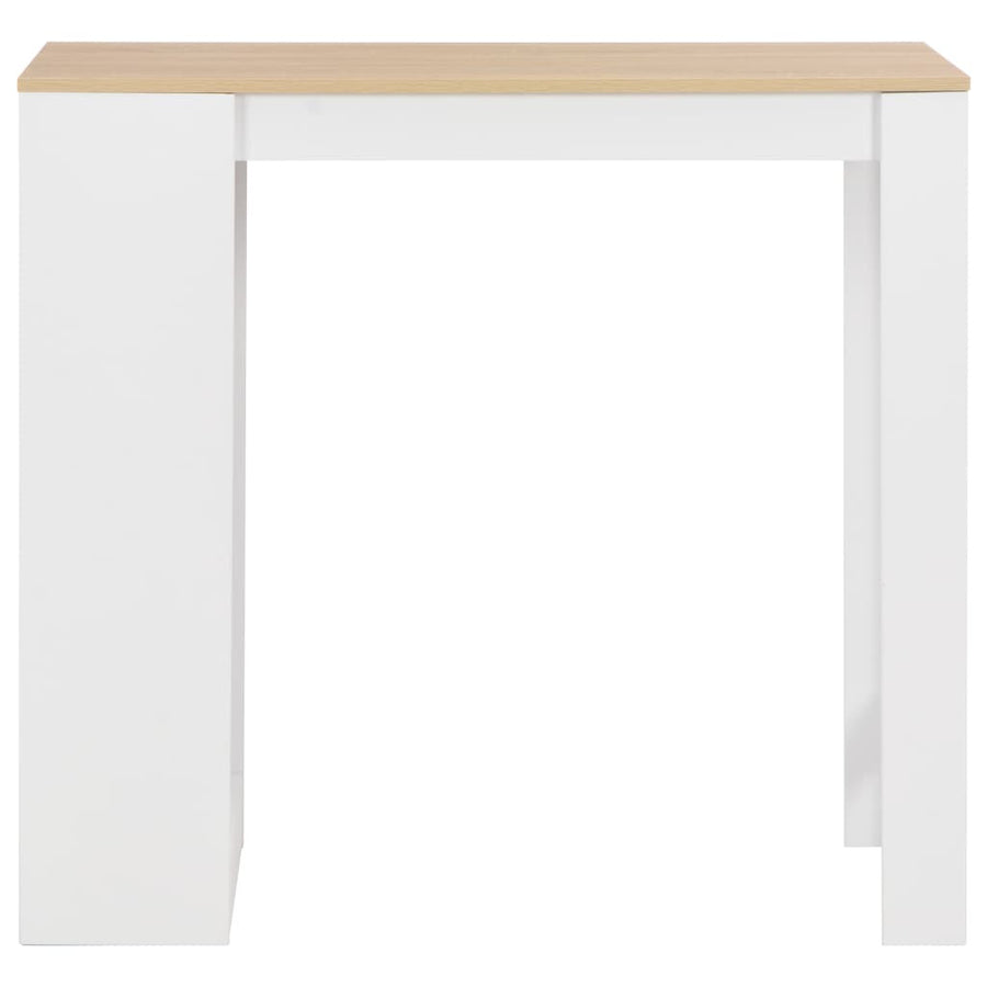 Barbord med hylla, vitt, 110x50x103 cm