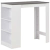 Barbord med hylla, vitt, 110x50x103 cm